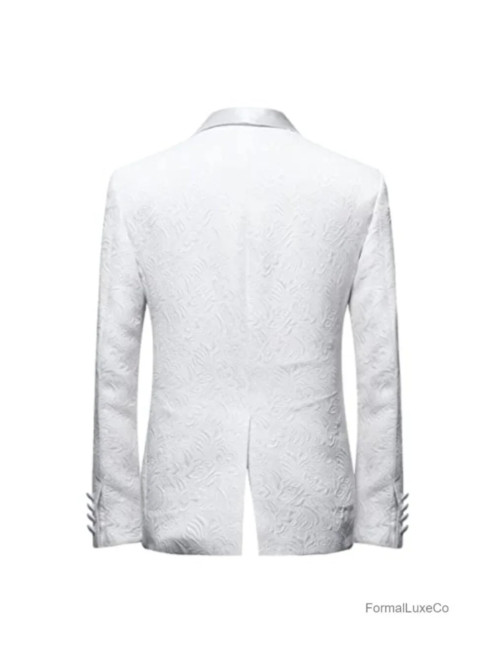 Men's 2-Piece Jacquard Suit Tuxedo 1 Button Shawl Collar Slim Fit